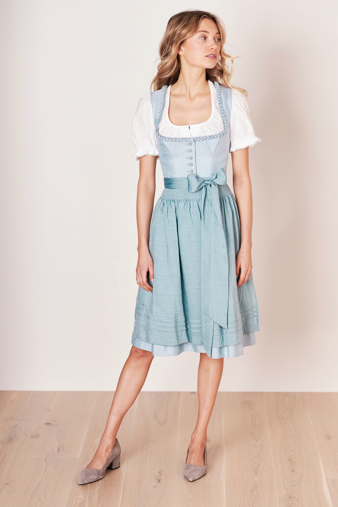 Julia Trentini Katrina Midi Dirndl, Blue — 60cm