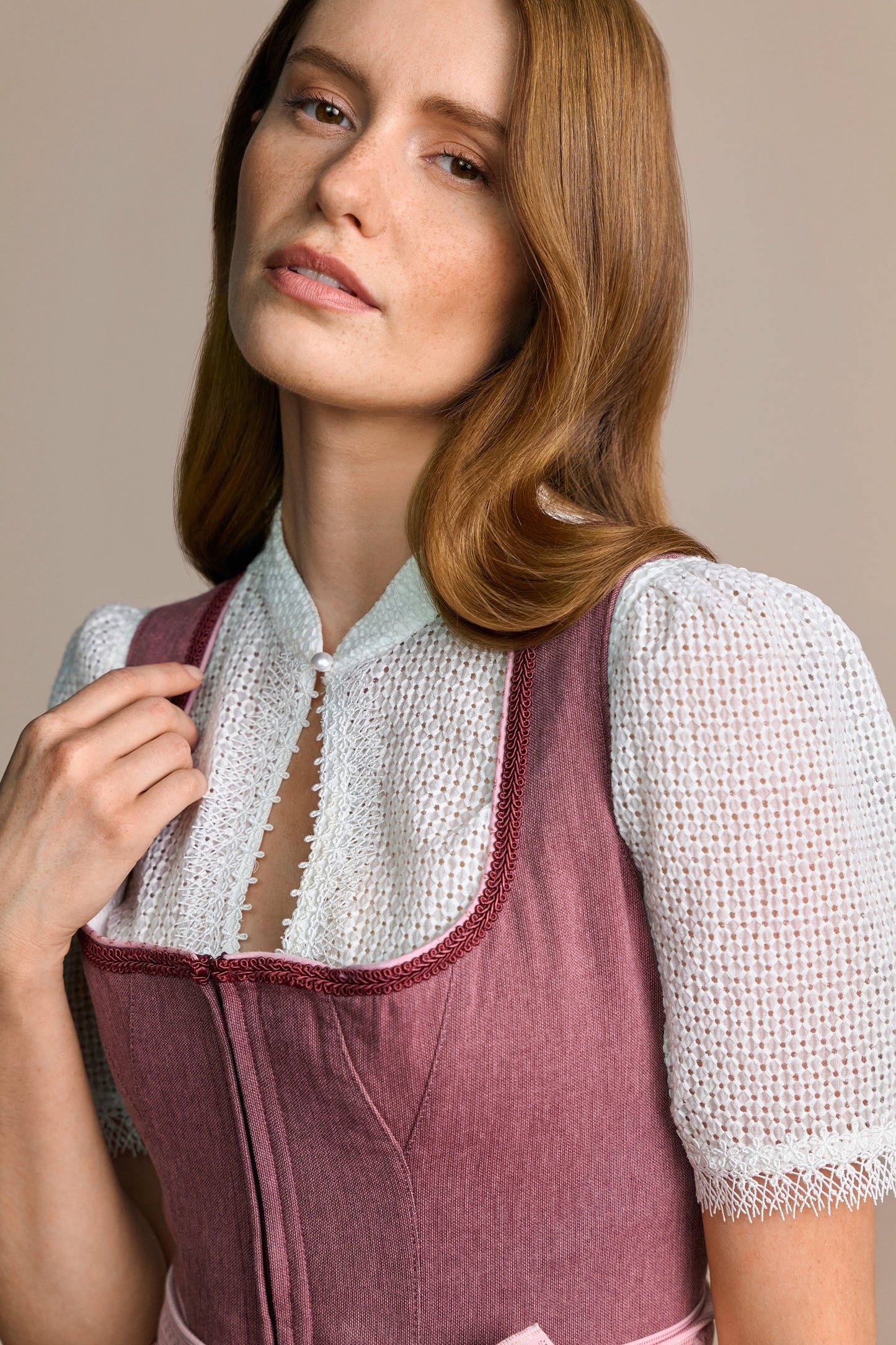 Julia Trentini Konstanze Dirndl, Pink — 70cm Long