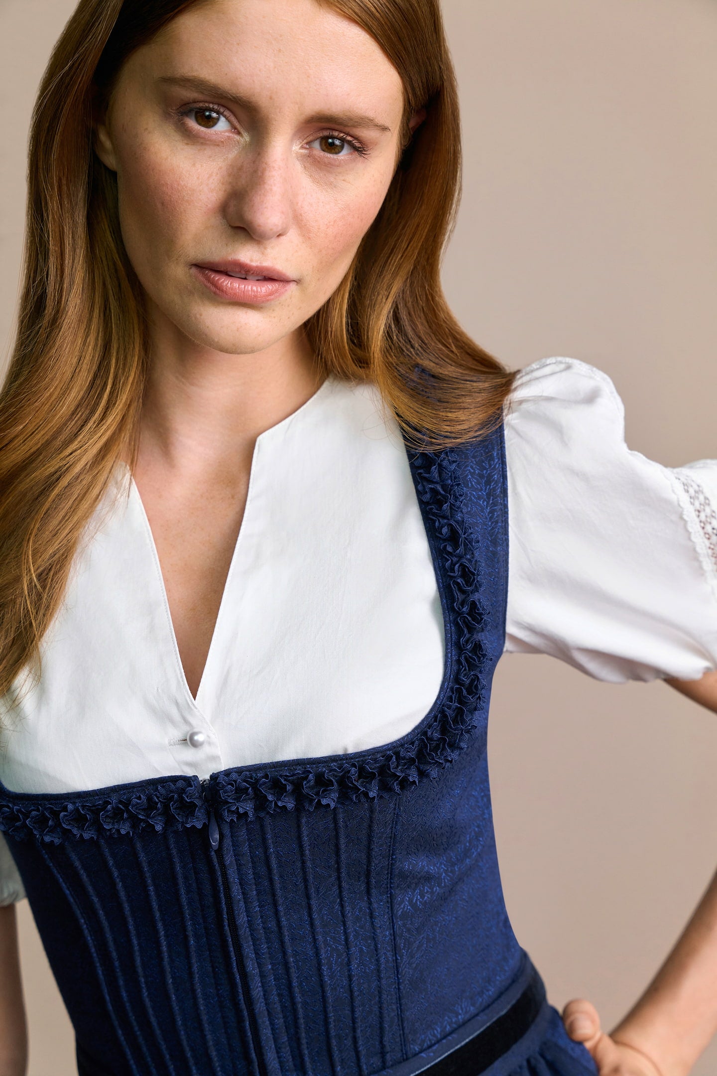 Julia Trentini Fabiana Midi Dirndl, Blue — 60cm