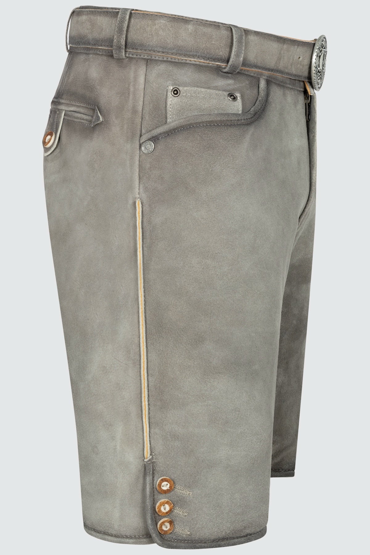 Kruger Lorenzo lederhosen gray, detail
