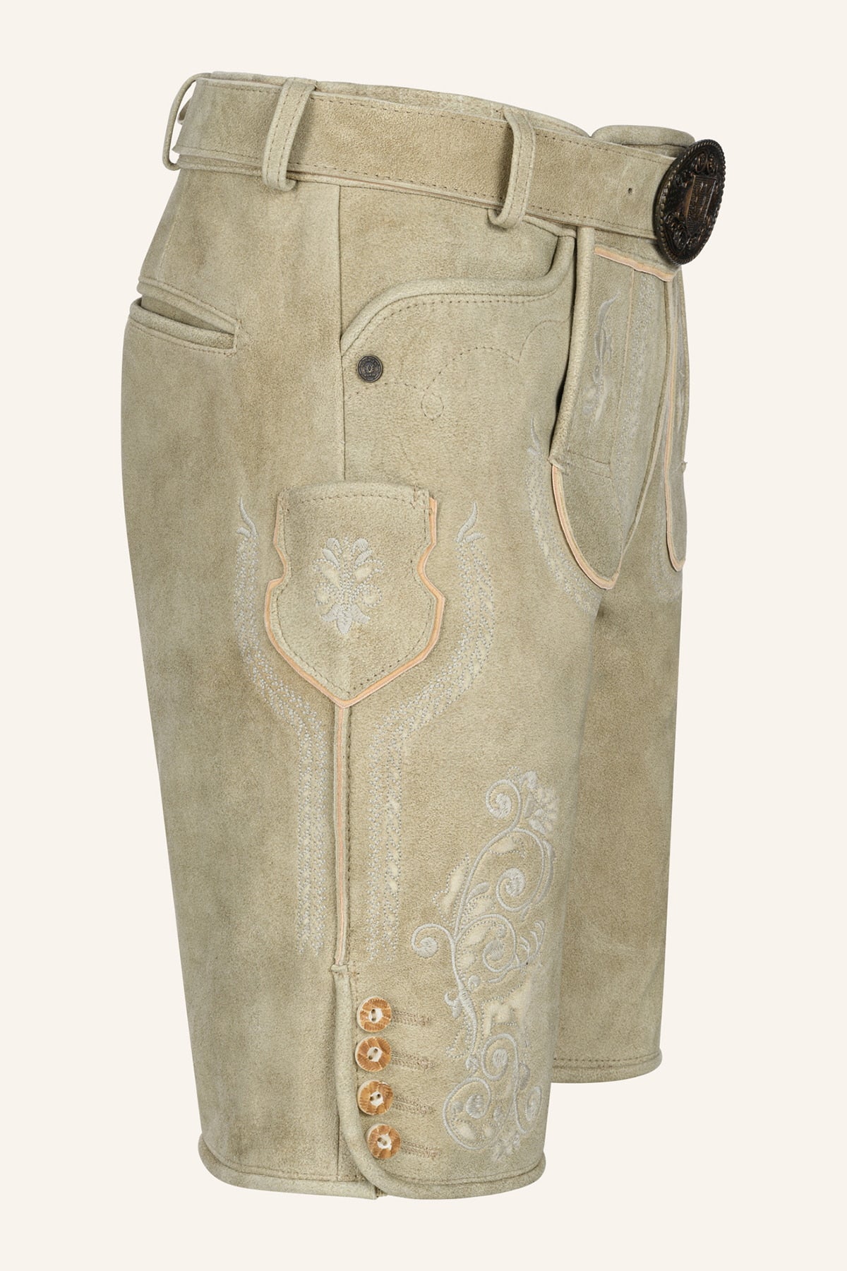 Kruger Miquel lederhosen beige, detail