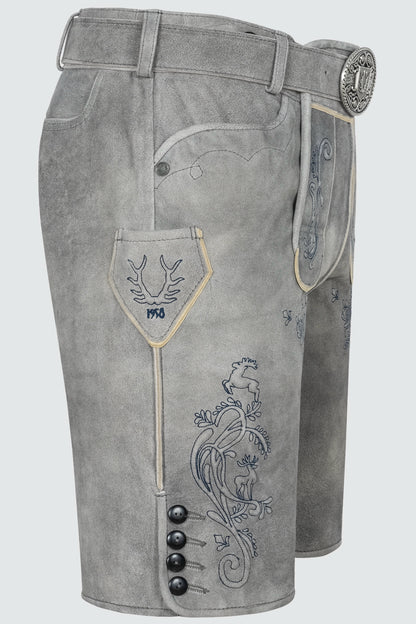 Kruger Lucius lederhosen gray, detail