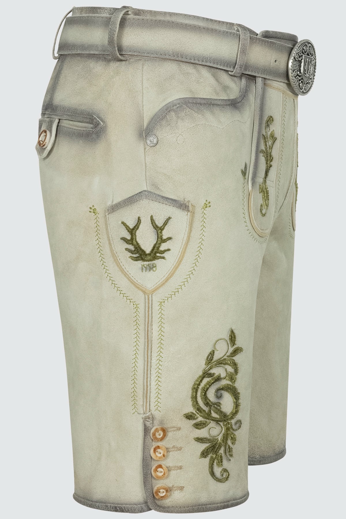 Kruger Maurus lederhosen beige, detail