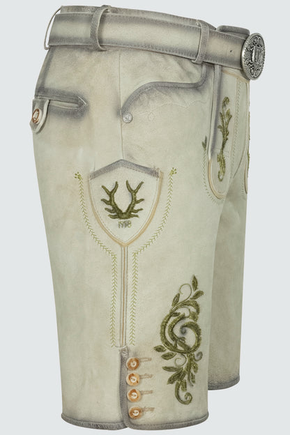 Kruger Maurus lederhosen beige, detail