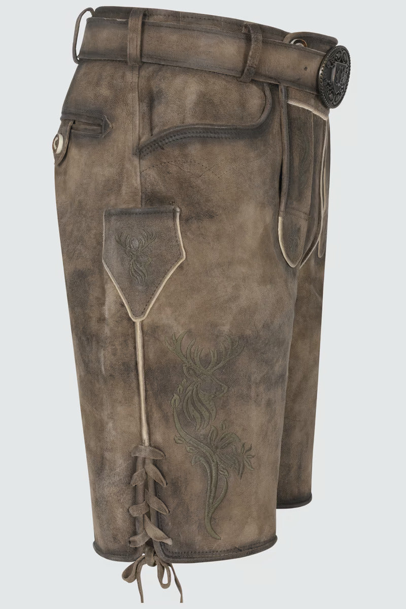 Kruger Men's Lederhosen "Diran" with belt
