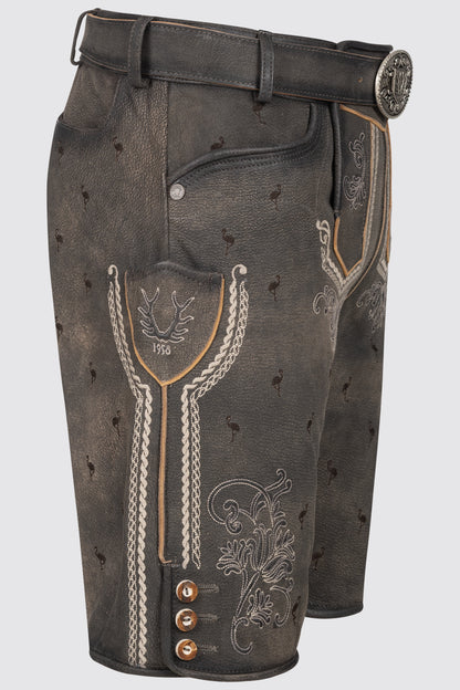 Kruger Udo lederhosen gray, detail