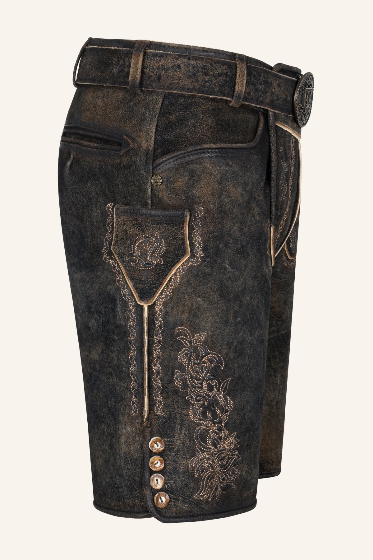 Kruger Jihn lederhosen brown, detail