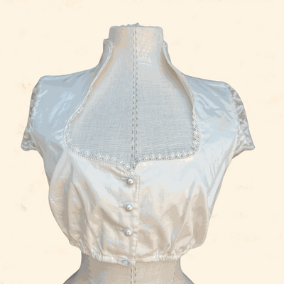 Kruger Collection Dirndl lace blouse in ecru, size 36, 100% polyester.