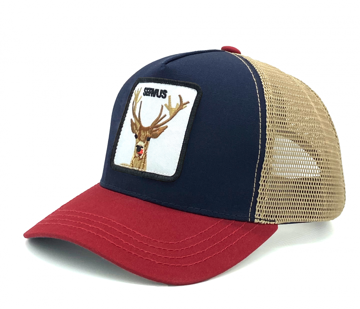 Trucker Cap with Motto Patch and Deer