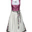 Berwin Long Dirndl 2pcs. 70cm with peplum, green and purple design, featuring linen bodice and striped apron.