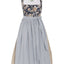Berwin Long Dirndl 2pcs. 75cm "Kirsten" floral blue