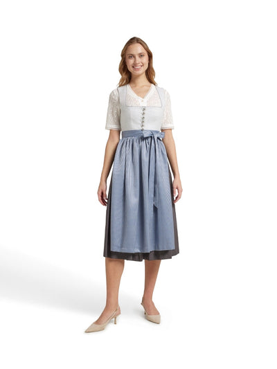 Berwin Velvet Dirndl 2pcs. 75cm "Blume" med. gray