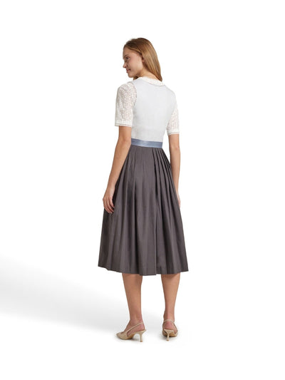 Berwin Velvet Dirndl 2pcs. 75cm "Blume" med. gray