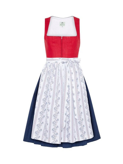 Berwin Long Dirndl 2pcs. 75cm "Alma" red