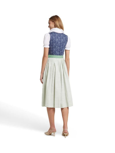 Berwin Maxi Dirndl 2pcs. 75cm "Elsa" blue/sage
