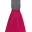 Berwin Maxi Dirndl 2pcs. 75cm "Nina" Gray/Red (34,36,42,50)