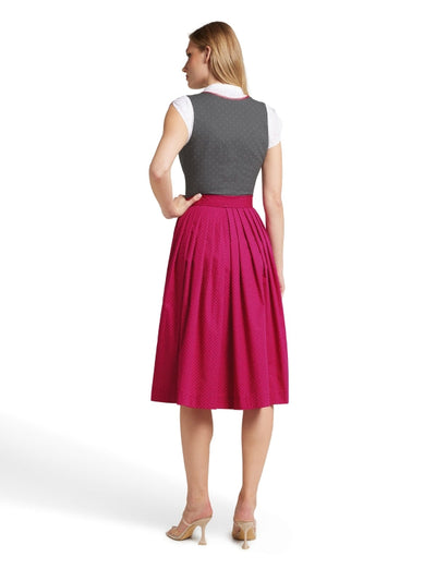 Berwin Maxi Dirndl 2pcs. 75cm "Nina" Gray/Red