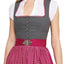 Berwin Maxi Dirndl 2pcs. 75cm "Nina" Gray/Red (34,36,42,50)