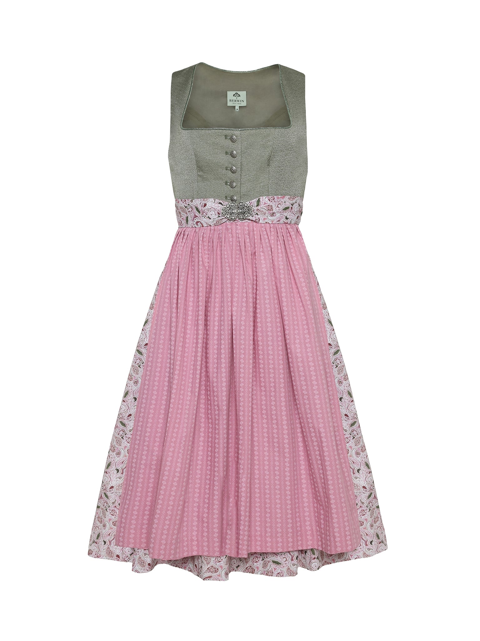 Dirndl with plain top and paisley skirt