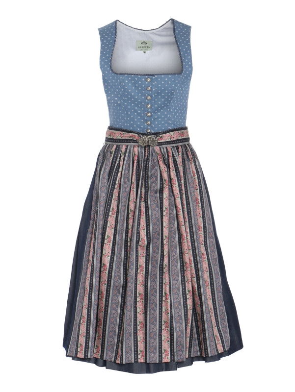 Berwin Long Dirndl 2pcs. 75cm "Jessica" blue