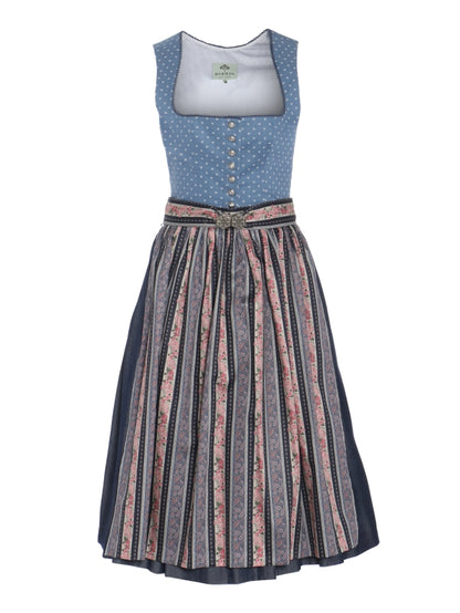 Berwin Long Dirndl 2pcs. 75cm "Jessica" blue