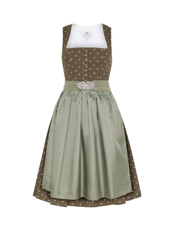 Berwin Long Dirndl 2pcs. 70cm "Verena" olive (size 46)