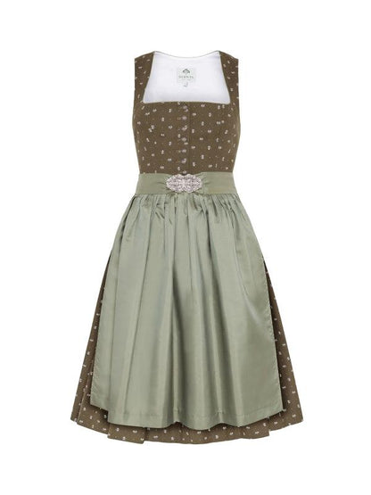 Berwin Long Dirndl 2pcs. 70cm "Verena" olive (size 46)