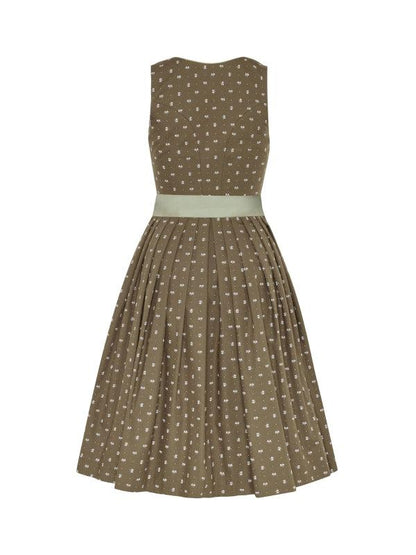 Berwin Long Dirndl 2pcs. 70cm "Verena" olive (size 46)