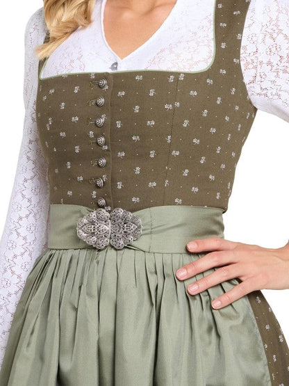 Berwin Long Dirndl 2pcs. 70cm "Verena" olive (size 46)