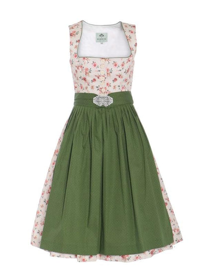 Berwin Long Dirndl 2pcs. 70cm "Alina" floral/green (36)