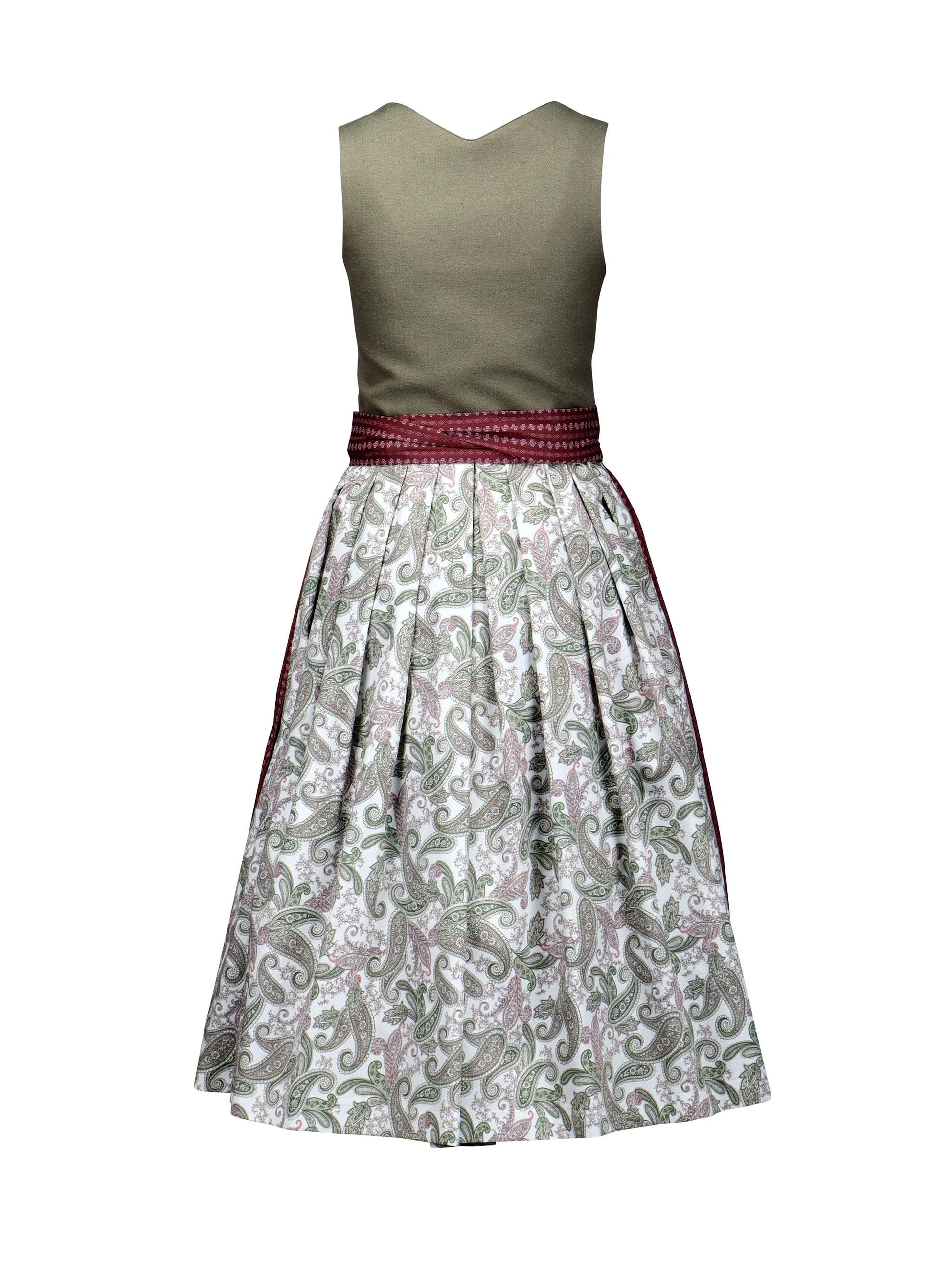 Dirndl with paisley skirt and frog mouth