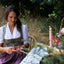 Dirndl with paisley skirt and frog mouth