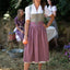 Dirndl with paisley skirt and frog mouth