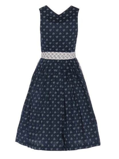 Berwin Long Dirndl 2pcs. 70cm "Bella" blue/floral