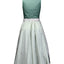 Blue print dirndl with herringbone skirt