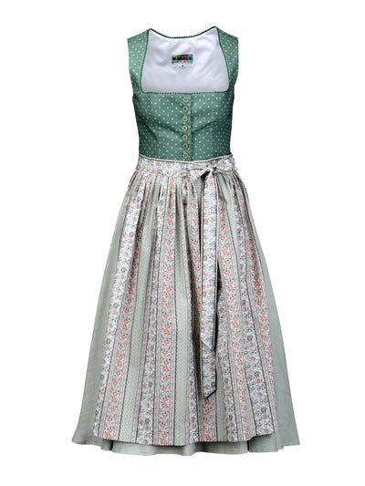 Blue print dirndl with herringbone skirt