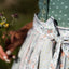 Blue print dirndl with herringbone skirt