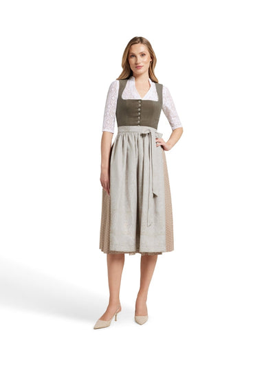 Berwin Velvet Dirndl 2pcs. 80cm "Heike" beige