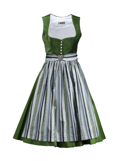 Berwin Velvet Long Dirndl 2pcs. 70cm "Hanna" green