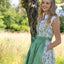 Berwin Long Dirndl 2pcs. 70cm "Anna" green (size 34,36,38,42)