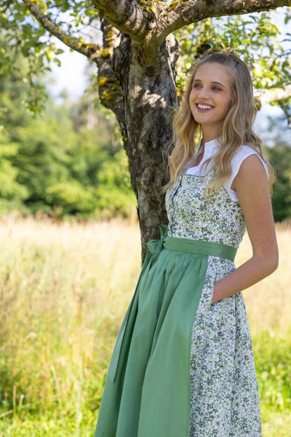 Berwin Long Dirndl 2pcs. 70cm "Anna" green (size 34,36,38)