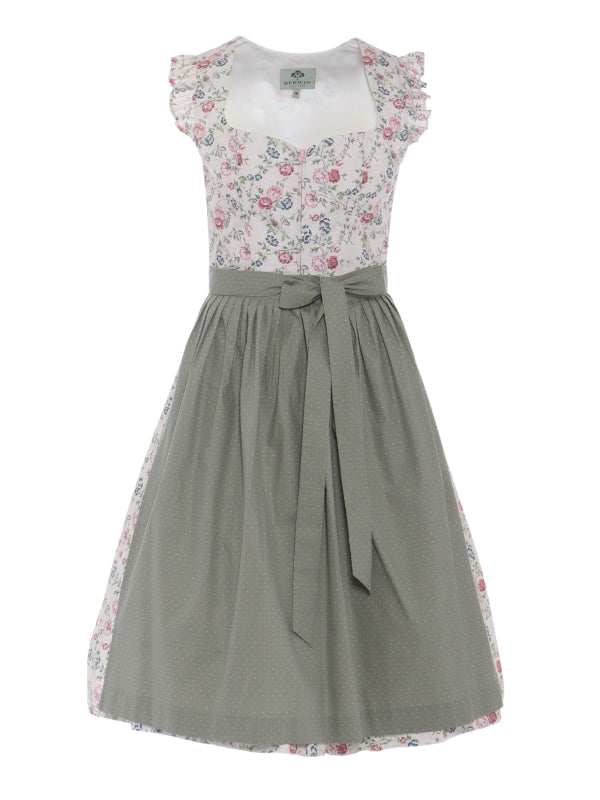 Berwin Long Dirndl 2pcs. 75cm "Laura" pink/green