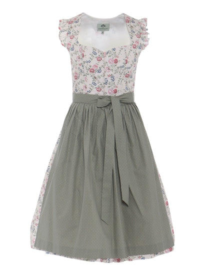 Berwin Long Dirndl 2pcs. 75cm "Laura" pink/green
