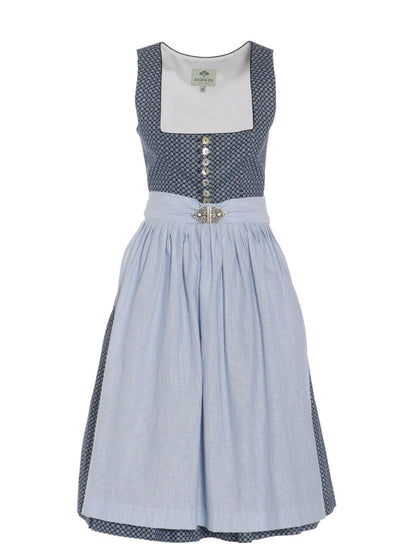 Berwin Long Dirndl 2pcs. 70cm "Helma" blue
