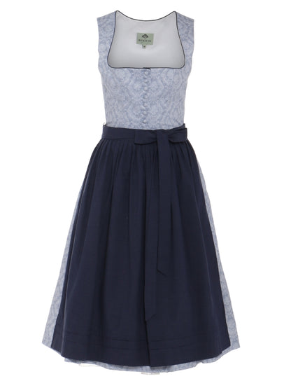 Berwin Long Dirndl 2pcs. 75cm "Christa" blue