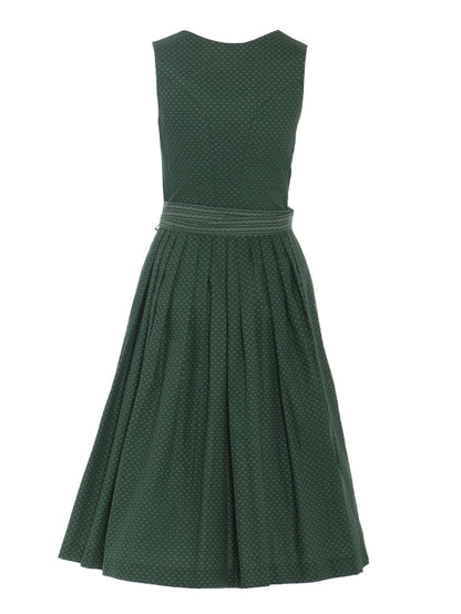 Berwin "Theresa" Dirndl in Fir Green — 75 cm (with Striped Apron)