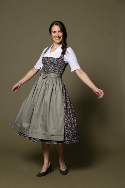 Berwin Maxi Dirndl 2pcs. 75cm "Jule" olive green