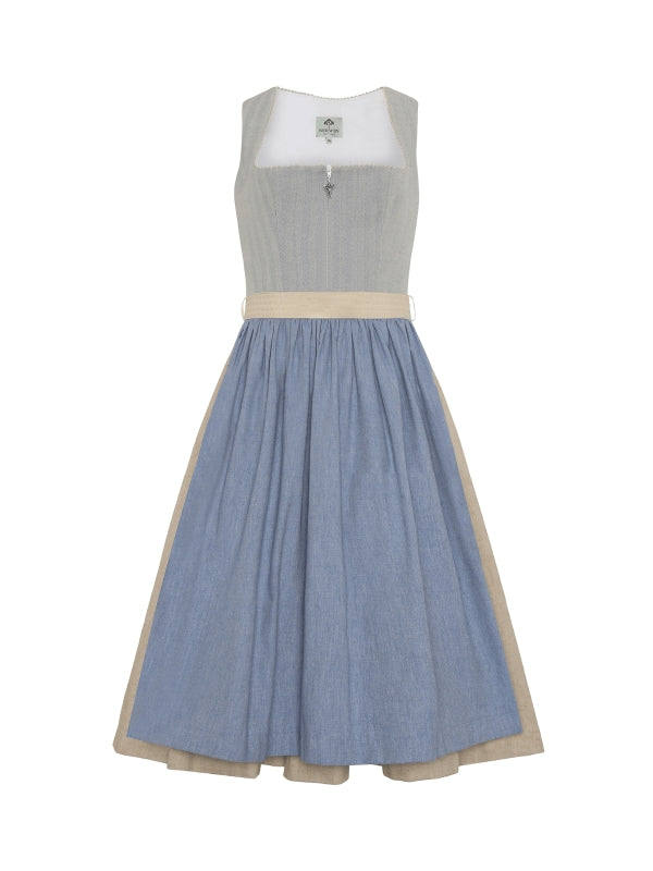 Berwin Maxi Dirndl 2pcs. 80cm "Melissa" light blue