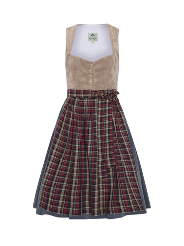 Berwin Velvet Dirndl 2pcs. 80cm "AlpenKay" beige (40,42)