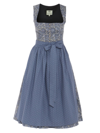 Berwin Long Dirndl 2pcs. 75cm "Mathilde" jeans blue